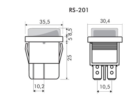 CHAVE 2 POSIÇÕES ILUMINADA C/ CAPA SILICONE RS-201-1C-R 220V VERMELHA 220V - Imagem 2